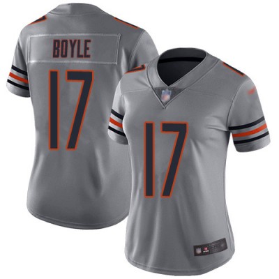 Nike Chicago Bears #17 Tim Boyle Silver Women's Stitched NFL Limited Inverted Legend Jersey